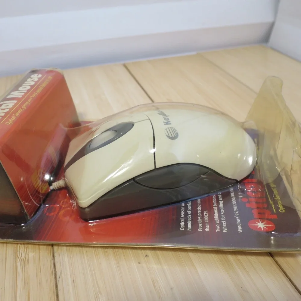 NOS Vintage Key Mouse Optical PS2 for‎ PC Windows Two Button Scroll Wheel